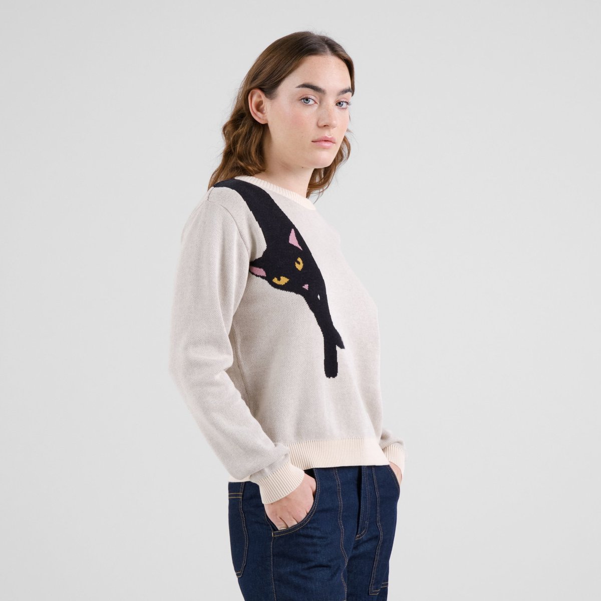 Sweater Arendal Long Cat Vanilla White