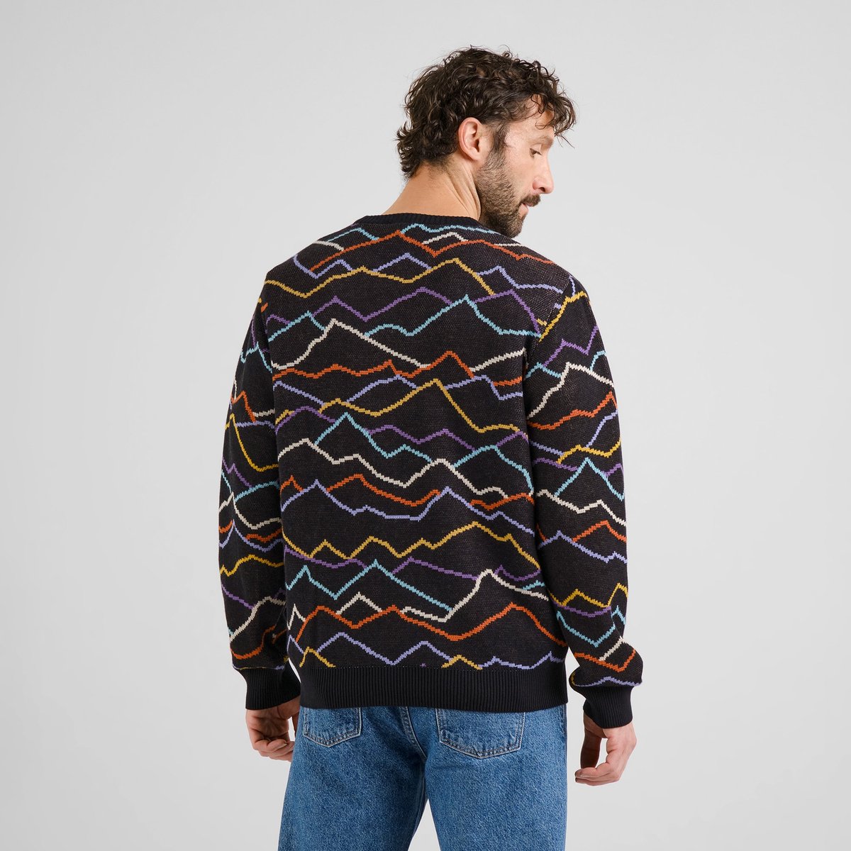 Sweater Mora Line Mountain AOP Black