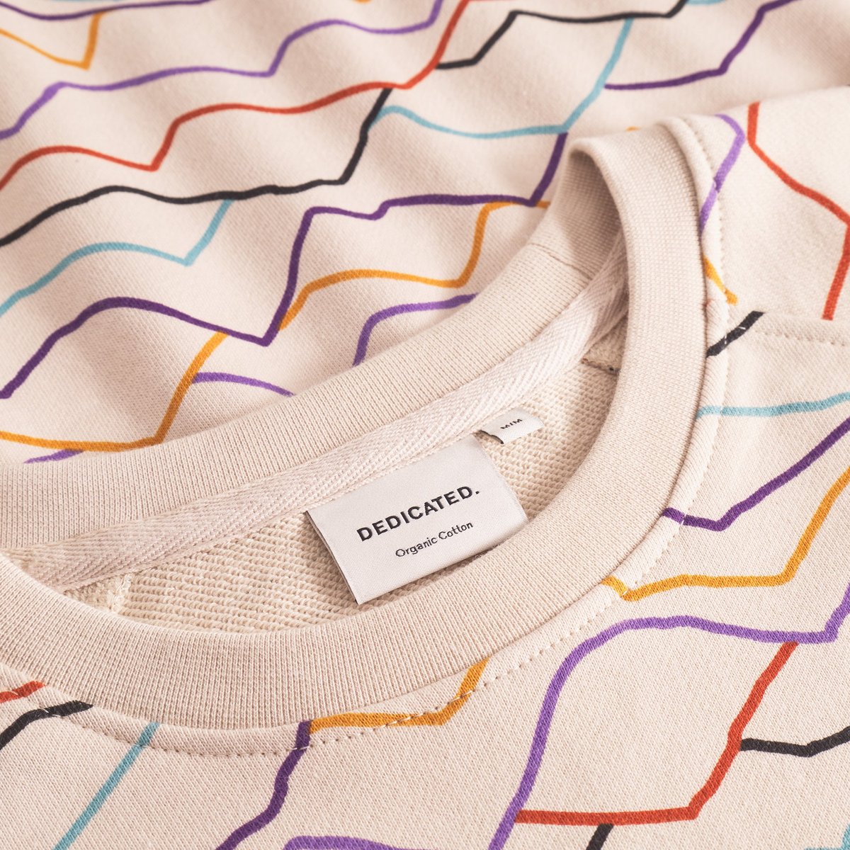 Sweatshirt Malmoe Line Mountains AOP Oat White