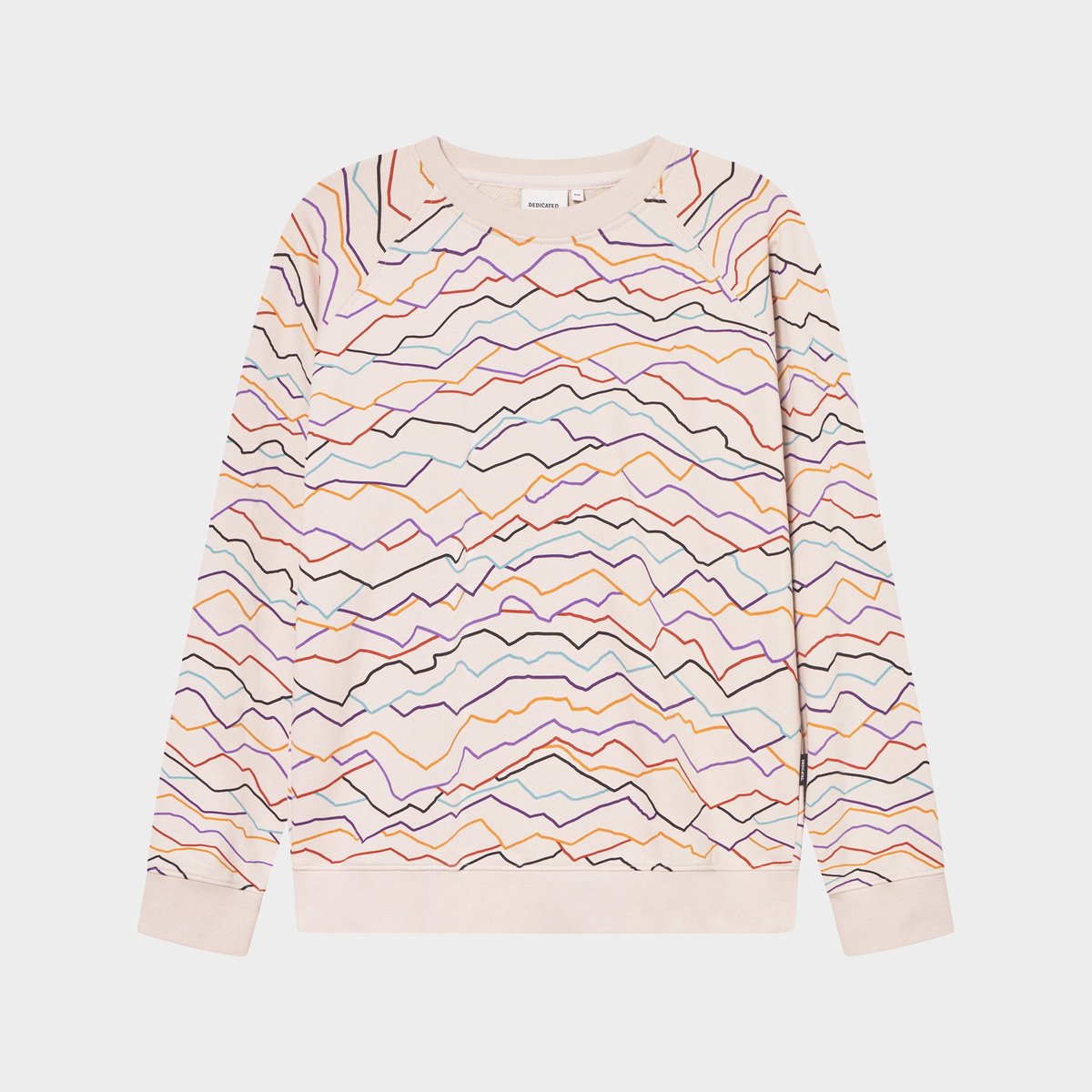 Sweatshirt Malmoe Line Mountains AOP Oat White