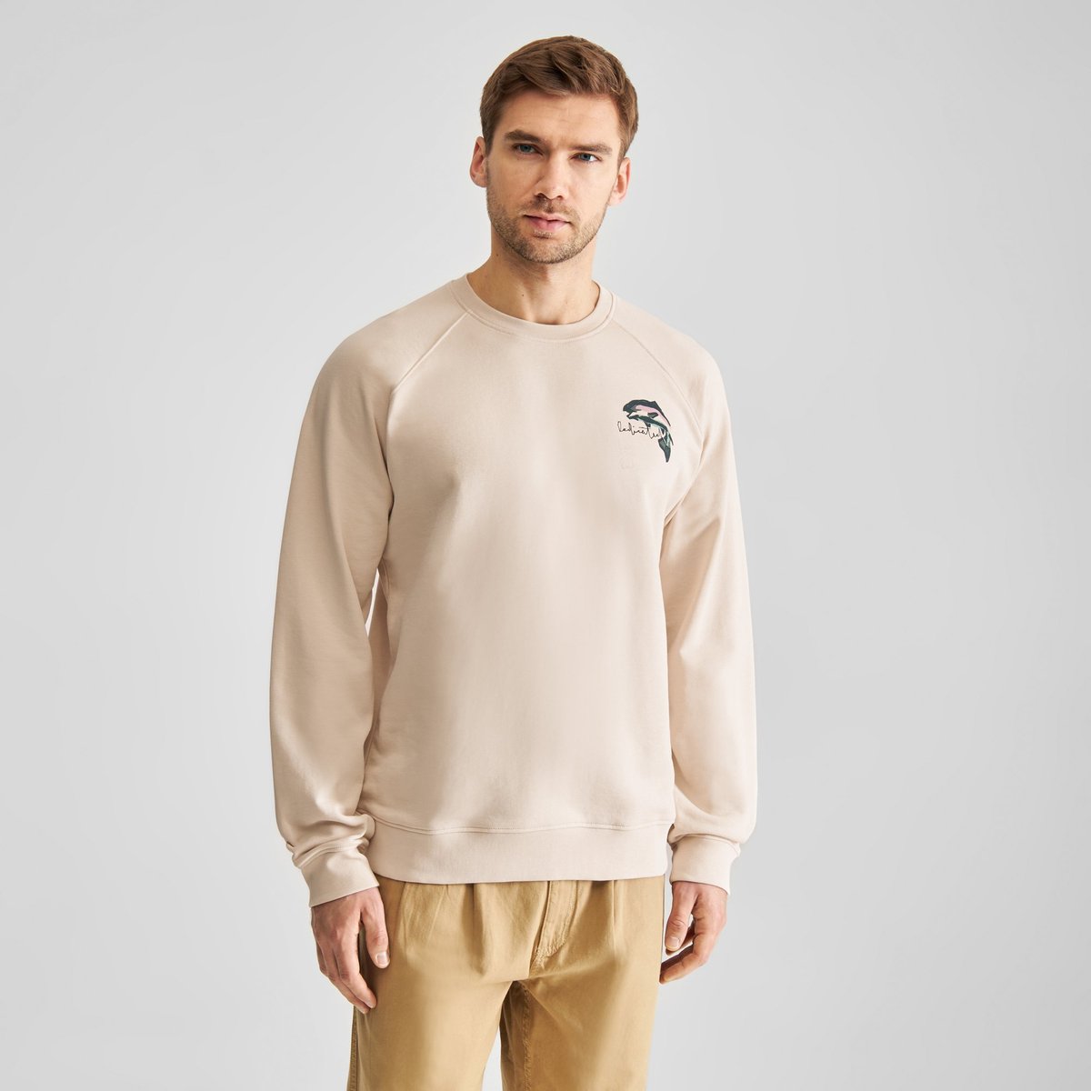 Sweatshirt Malmoe Cut Out Trout Oat White