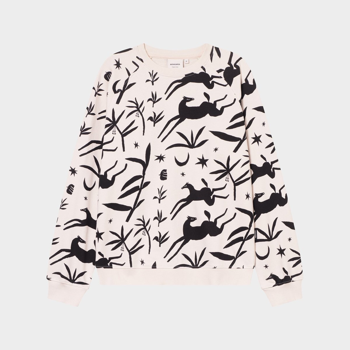 Sweatshirt Ystad Papercut Horses Oat White