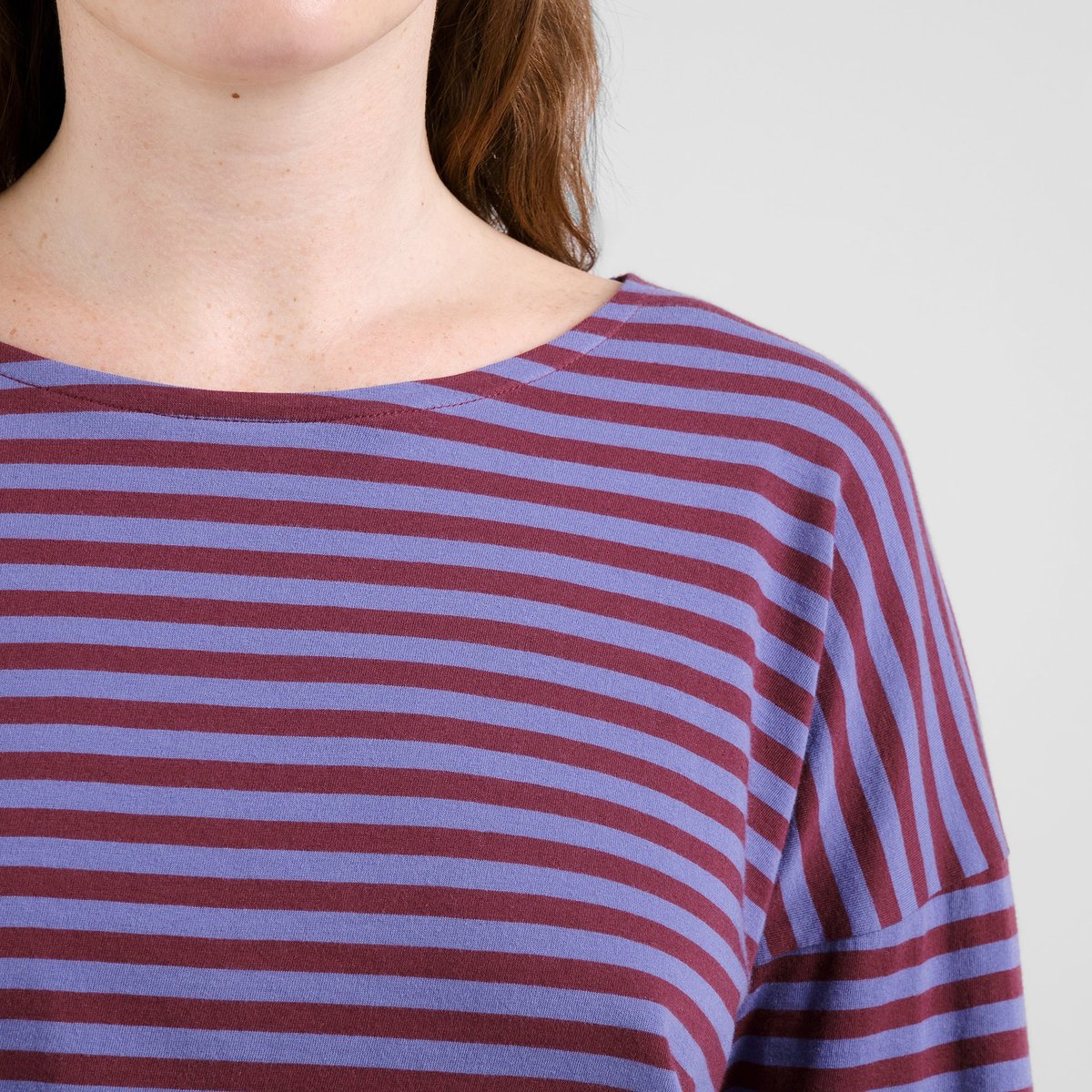 Top Humledal Stripes Fig Red