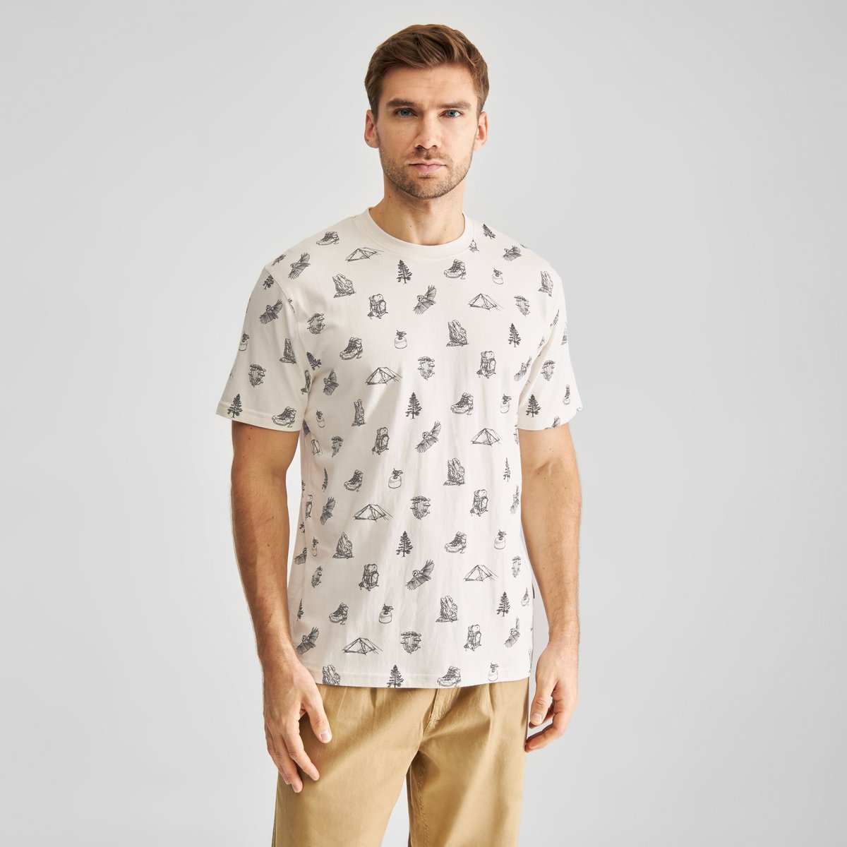 T-shirt Stockholm Go Outside AOP Off-White