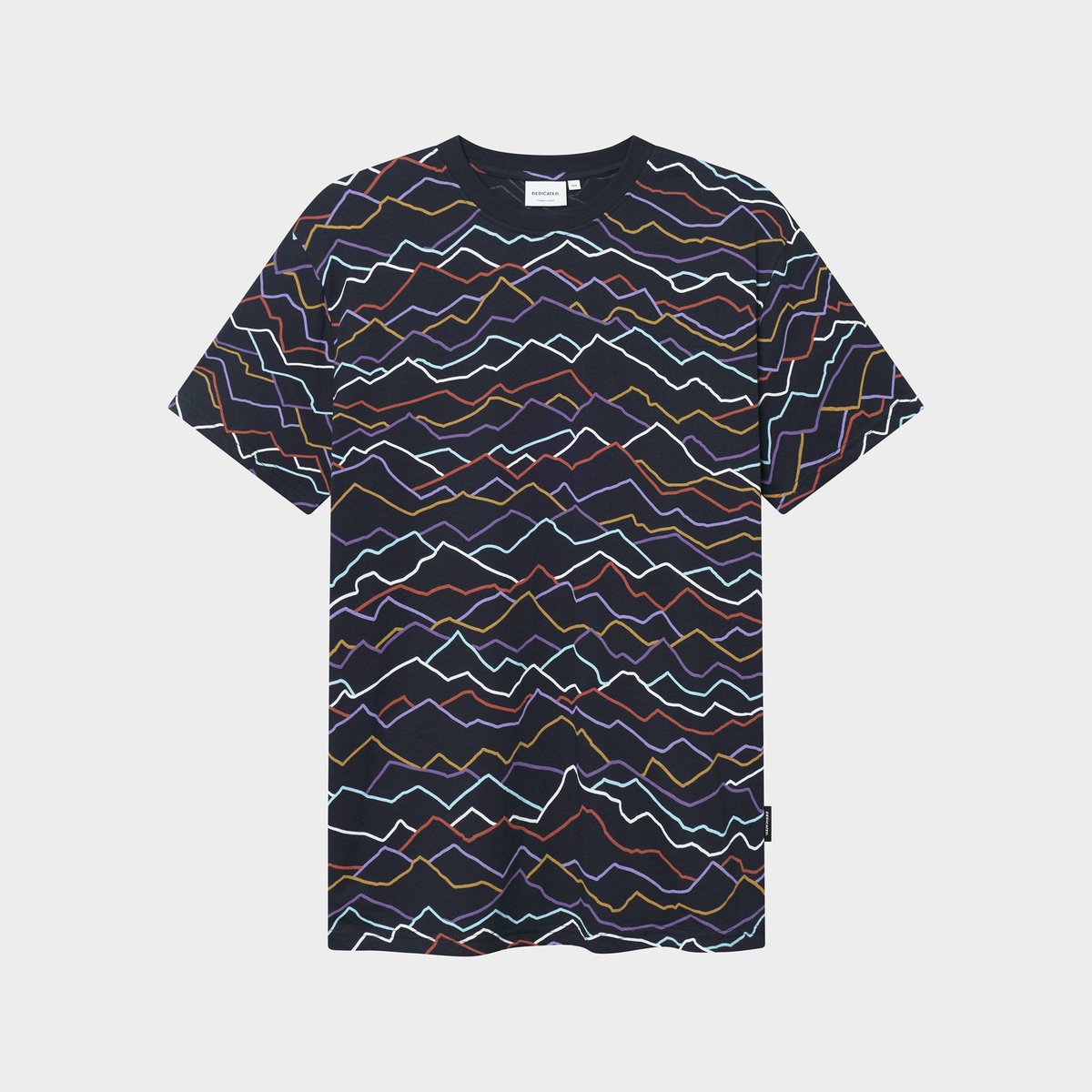 T-shirt Stockholm Line Mountains AOP Black