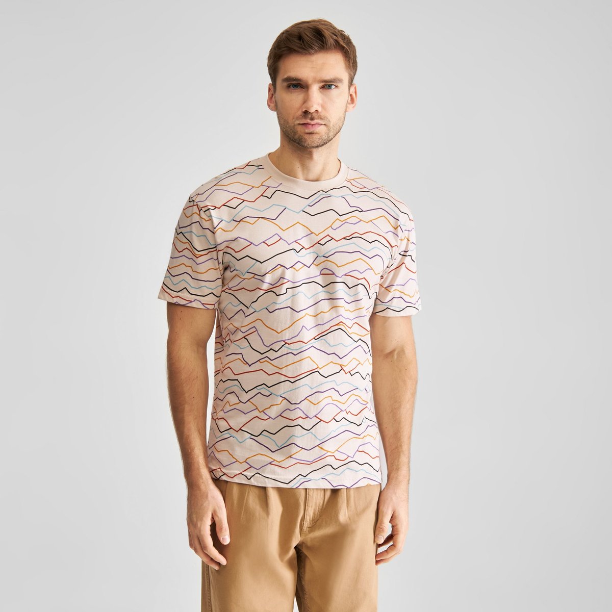 T-shirt Stockholm Line Mountains AOP Off-White