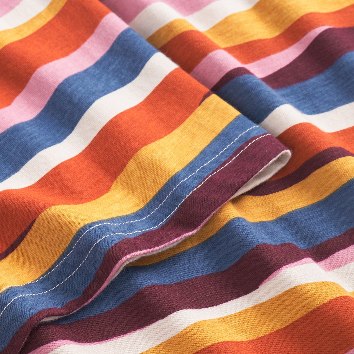 T-shirt Stockholm Stripe Mountains AOP Oat White