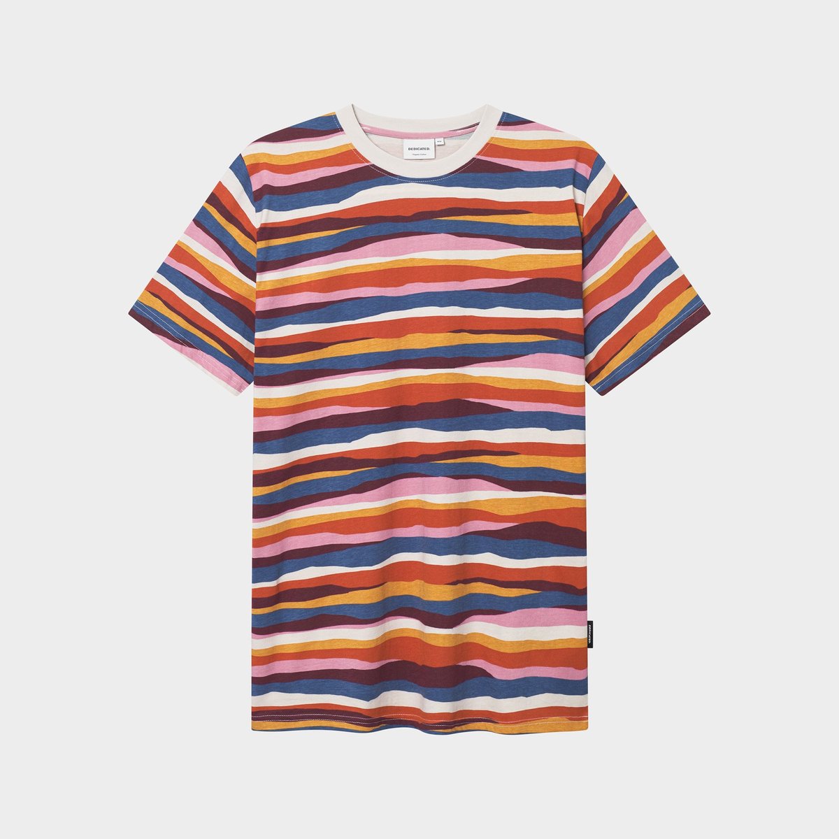 T-shirt Stockholm Stripe Mountains AOP Oat White