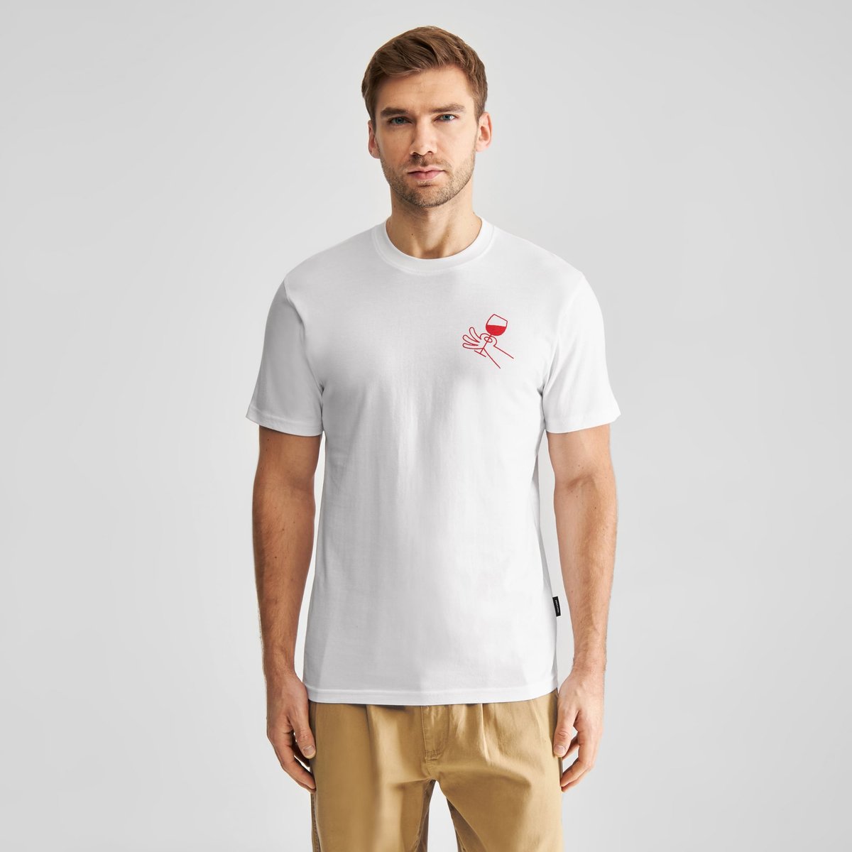 T-shirt Stockholm Make Time For Wine White