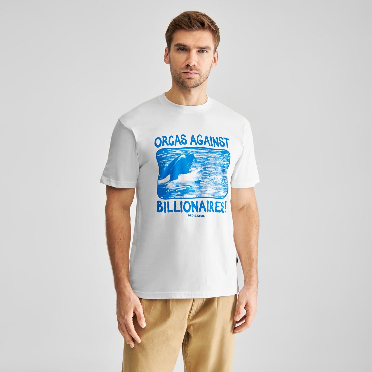 T-shirt Stockholm Orcas Against Billionaires Off-White