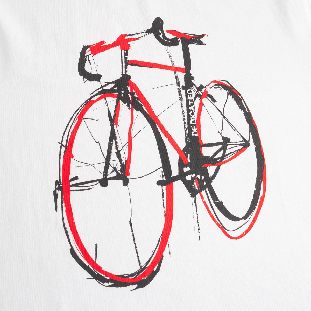 T-shirt Stockholm Red Strokes Bike White