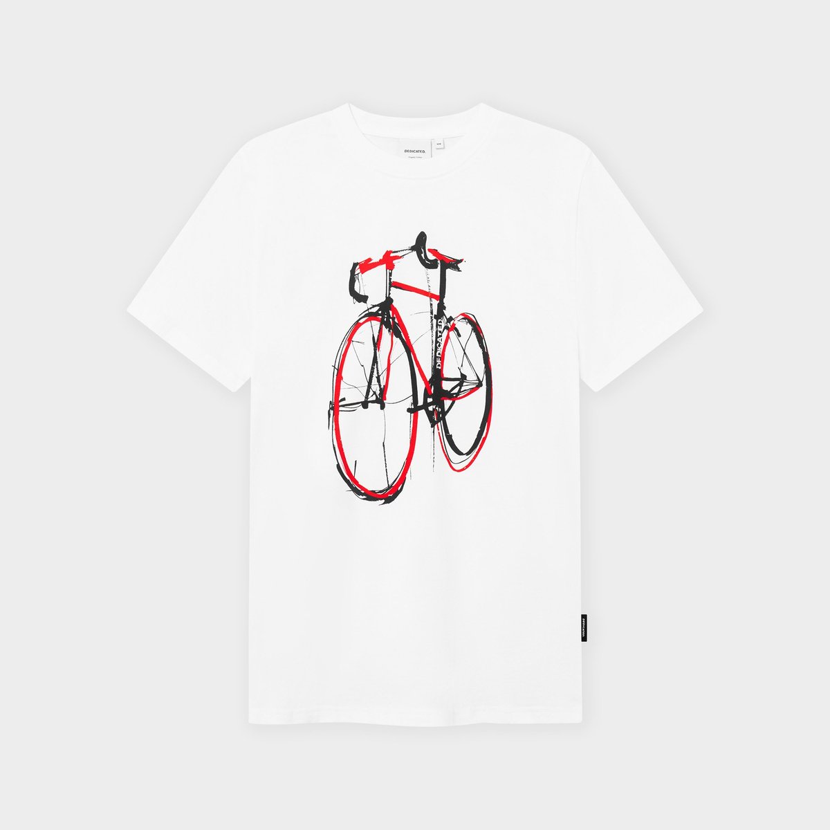 T-shirt Stockholm Red Strokes Bike White