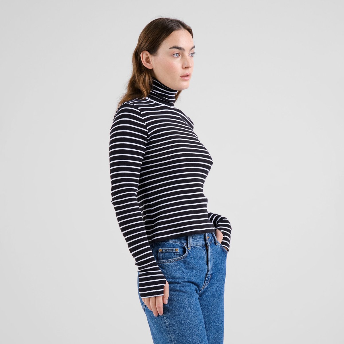 Rib Top Malma Stripe Black/White