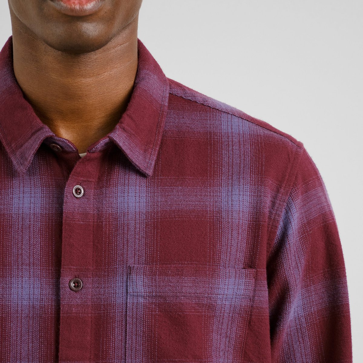 Shirt Rute Flannel Shadow Check Fig Red