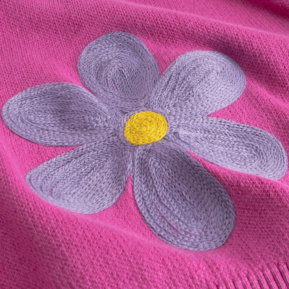 Cardigan Kanan Application Flower Violet Pink