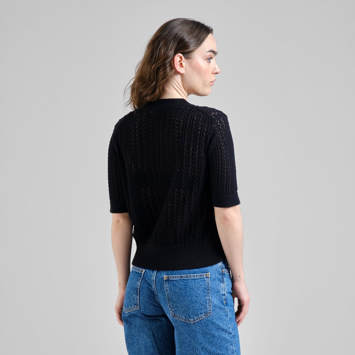 Knitted T-shirt Flen Crochet Black