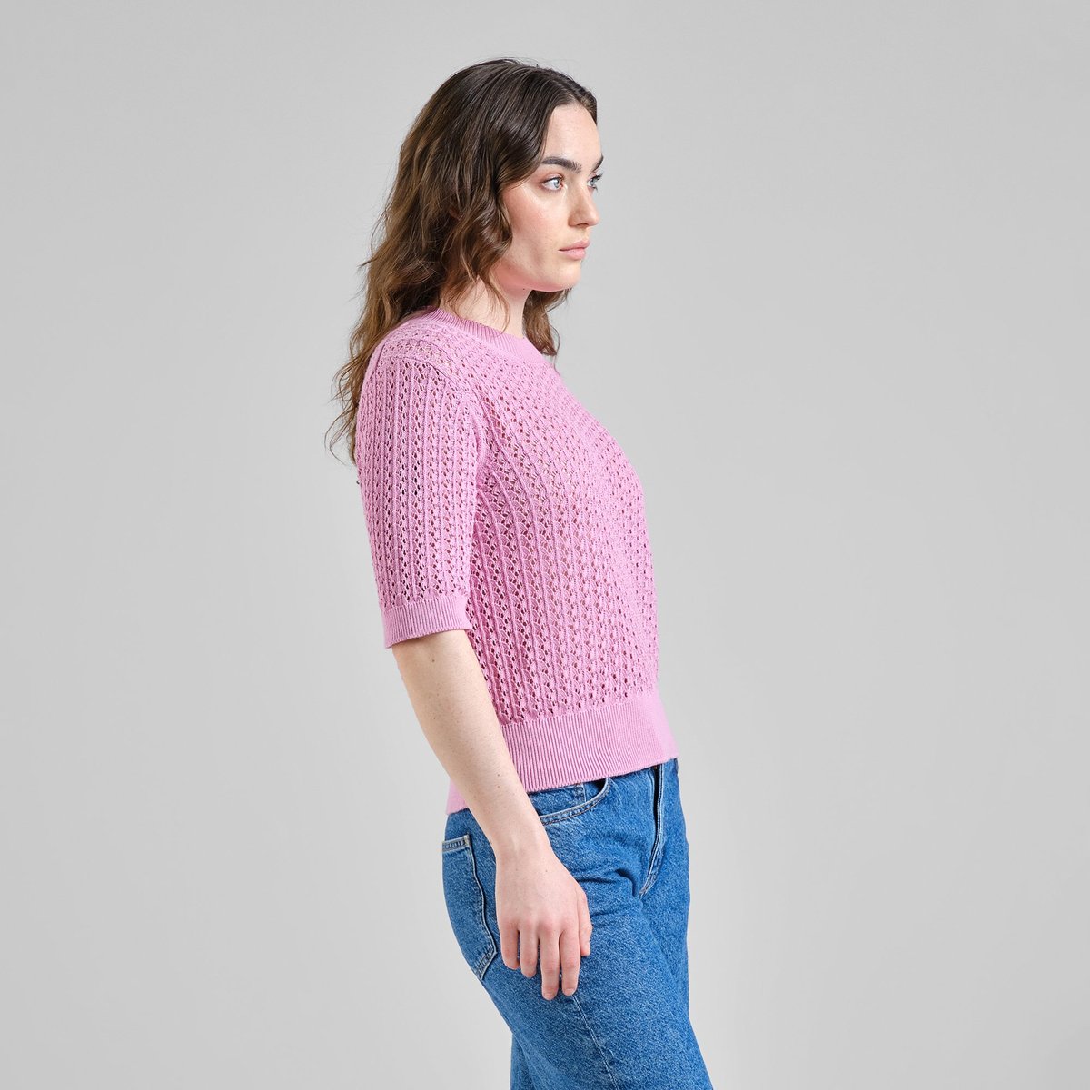 Knitted T-shirt Flen Crochet Moonlite Pink