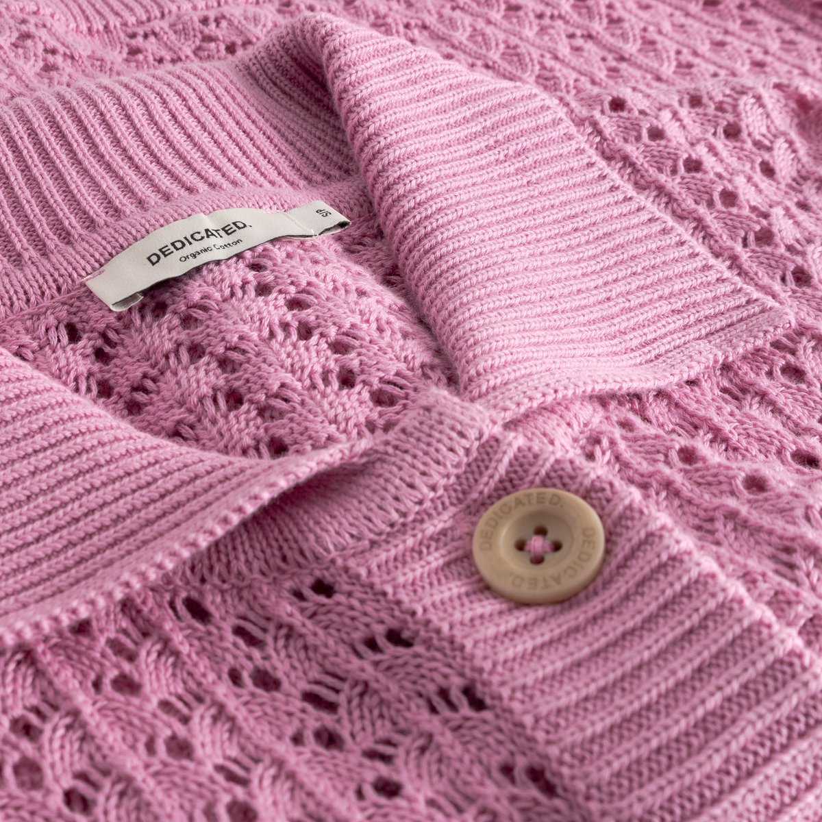 Knitted Cardigan Rosendal Crochet Moonlite Pink