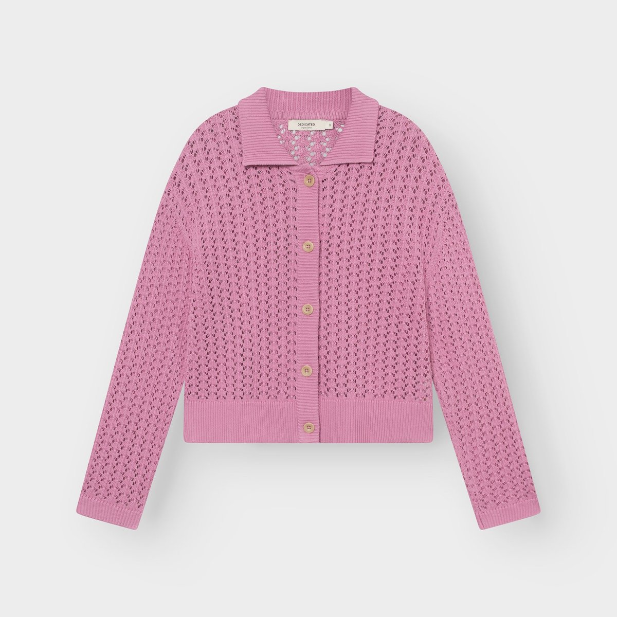Knitted Cardigan Rosendal Crochet Moonlite Pink
