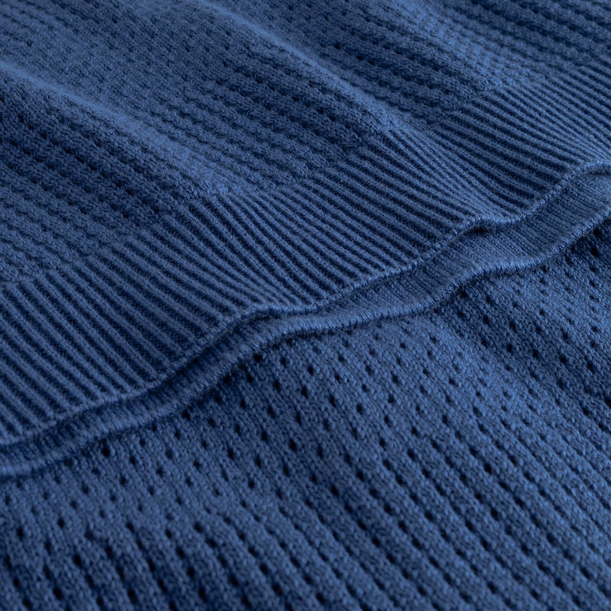 Knitted Polo Nogersund True Blue