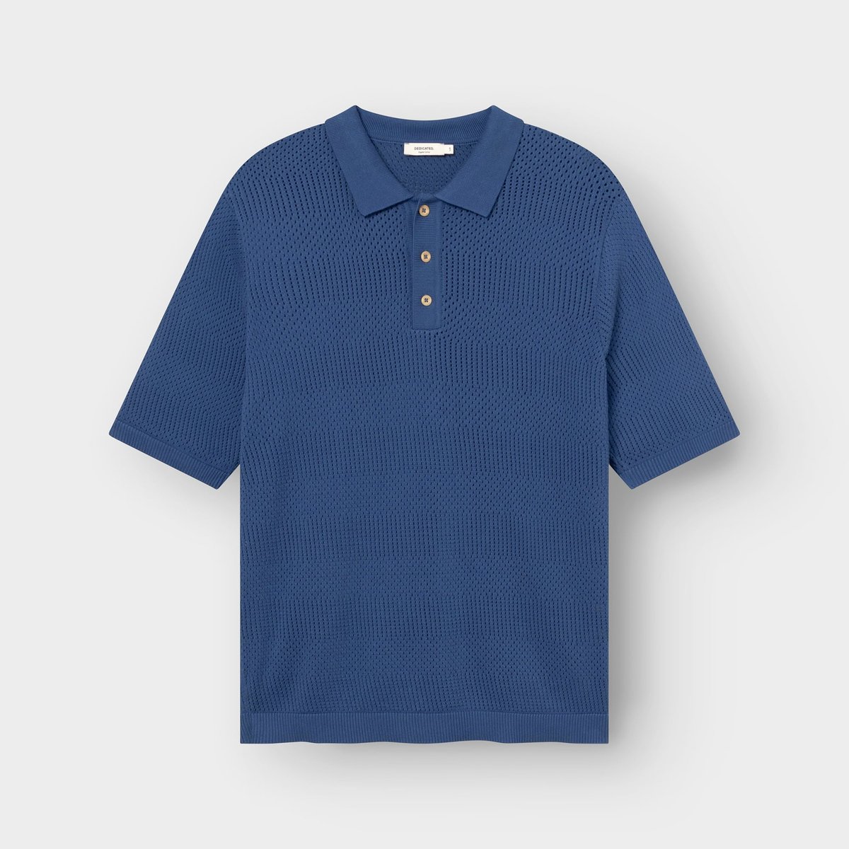 Knitted Polo Nogersund True Blue