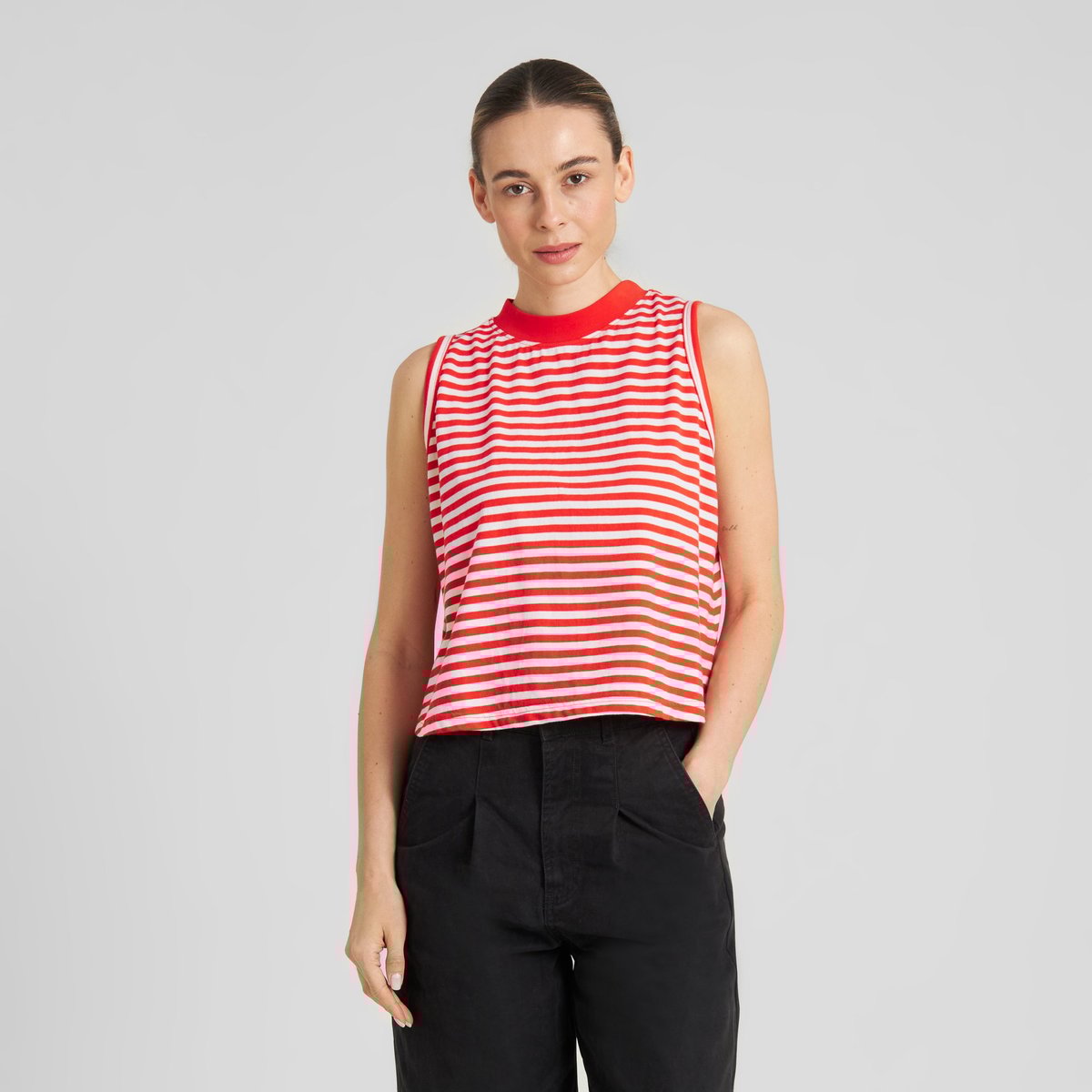 Top Namsos Stripes Grenadine Red