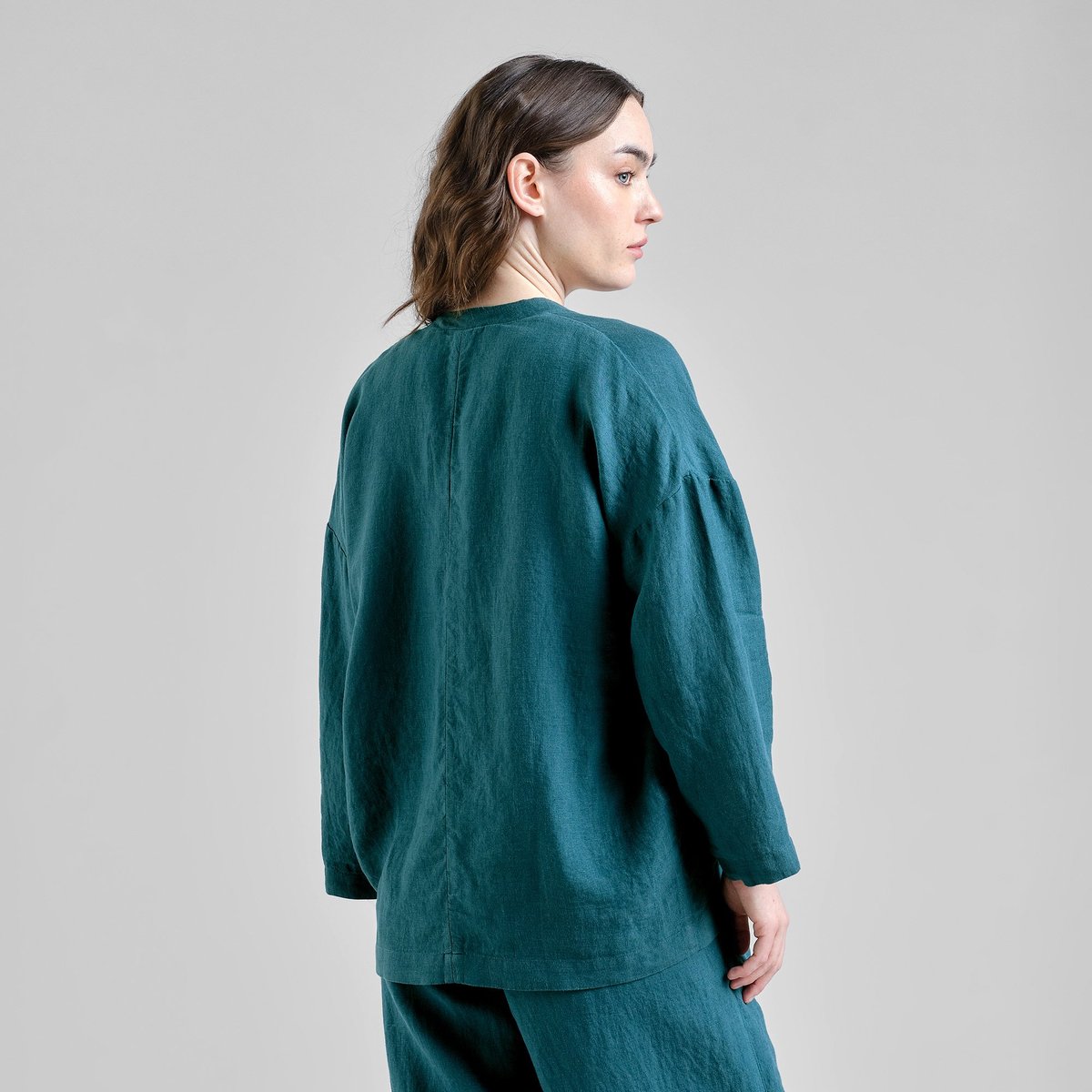 Loose Blazer Tanto Linen Mediterranea Green