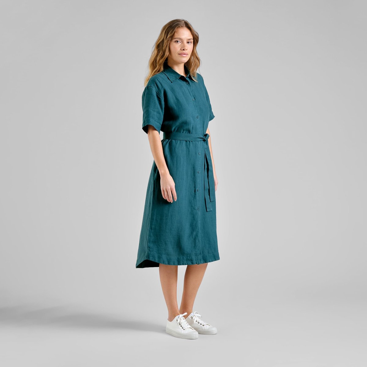 Shirt Dress Ripa Linen Mediterranea Green