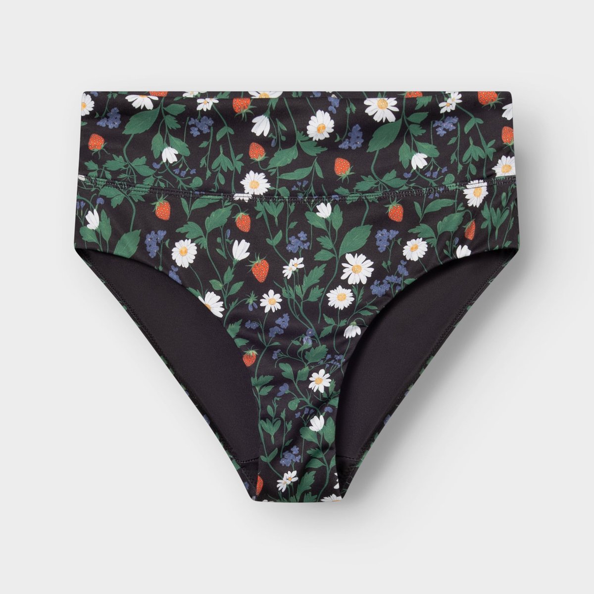 Bikini Pants Slite Strawberry Field Black