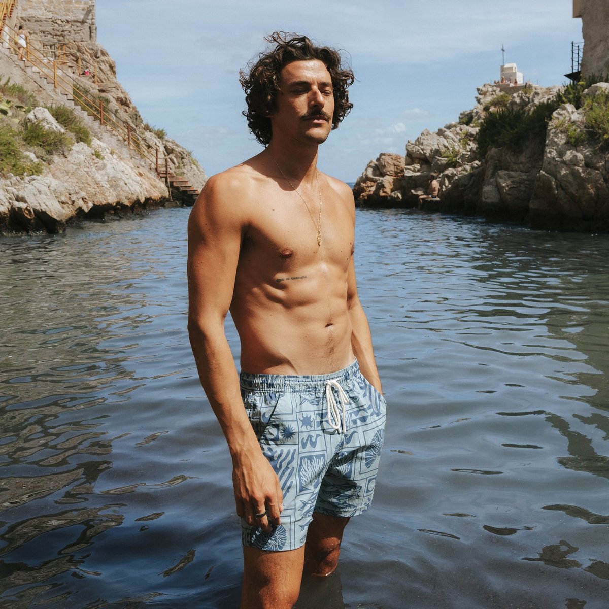 Swim Shorts Birka Ocean Squares Blue