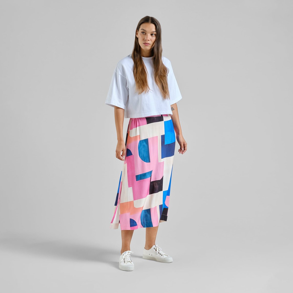 Skirt Viken Abstract Block Multi Color