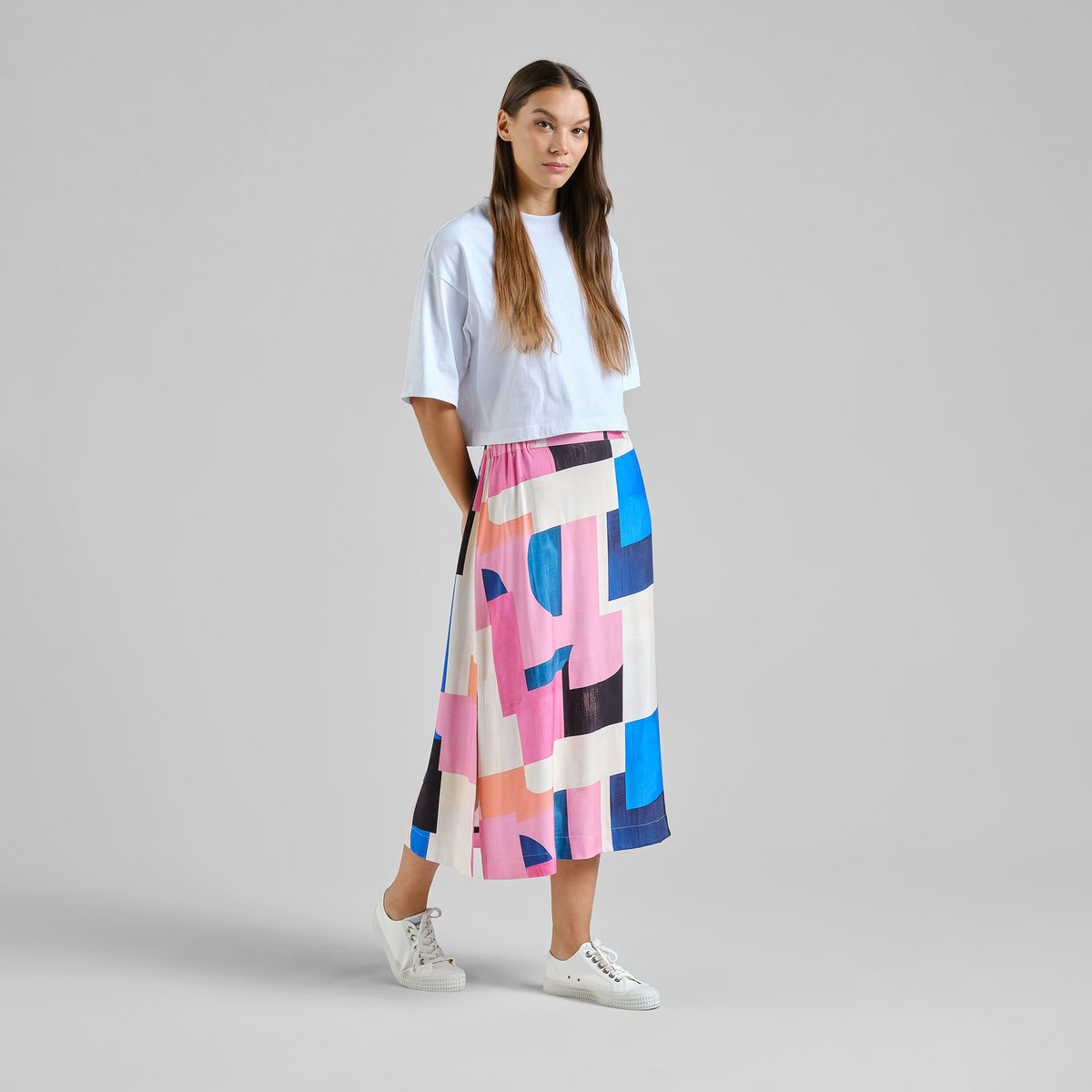 Skirt Viken Abstract Block Multi Color