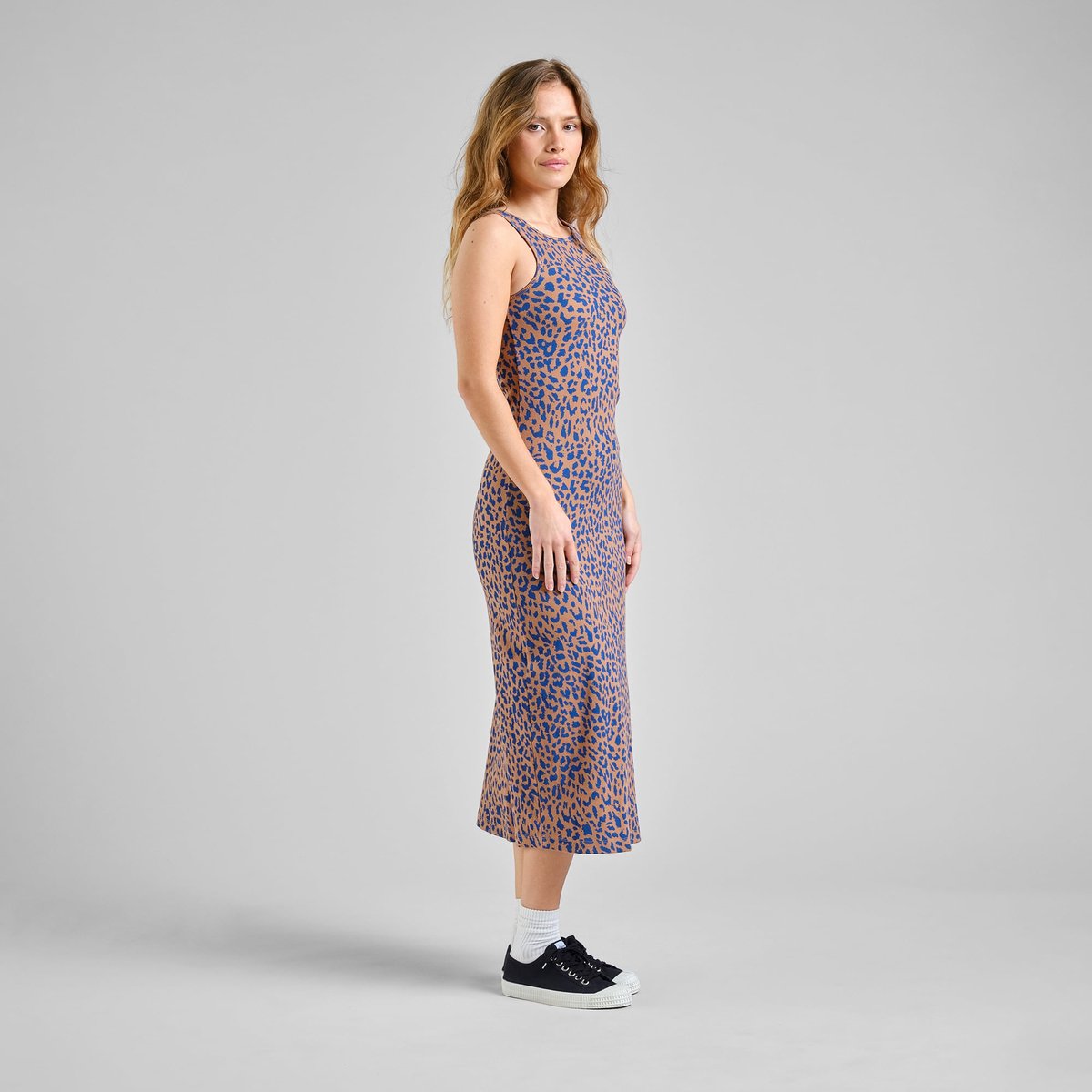 Rib Dress Motala Leopard Light Brown