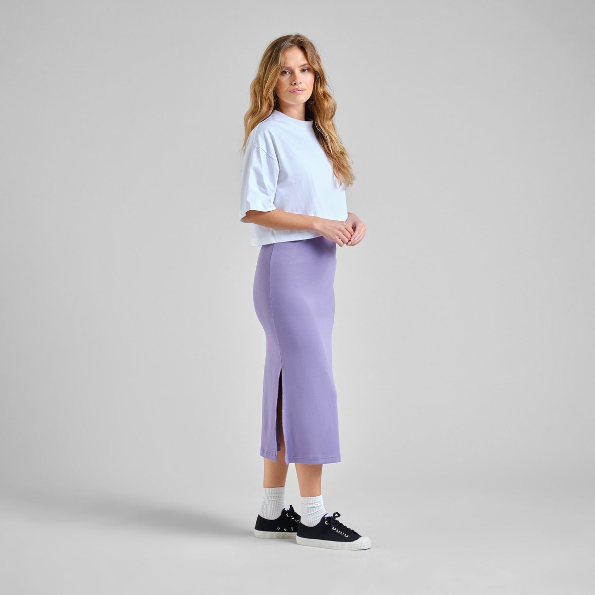 Rib Skirt Kvarnvik Haze Purple