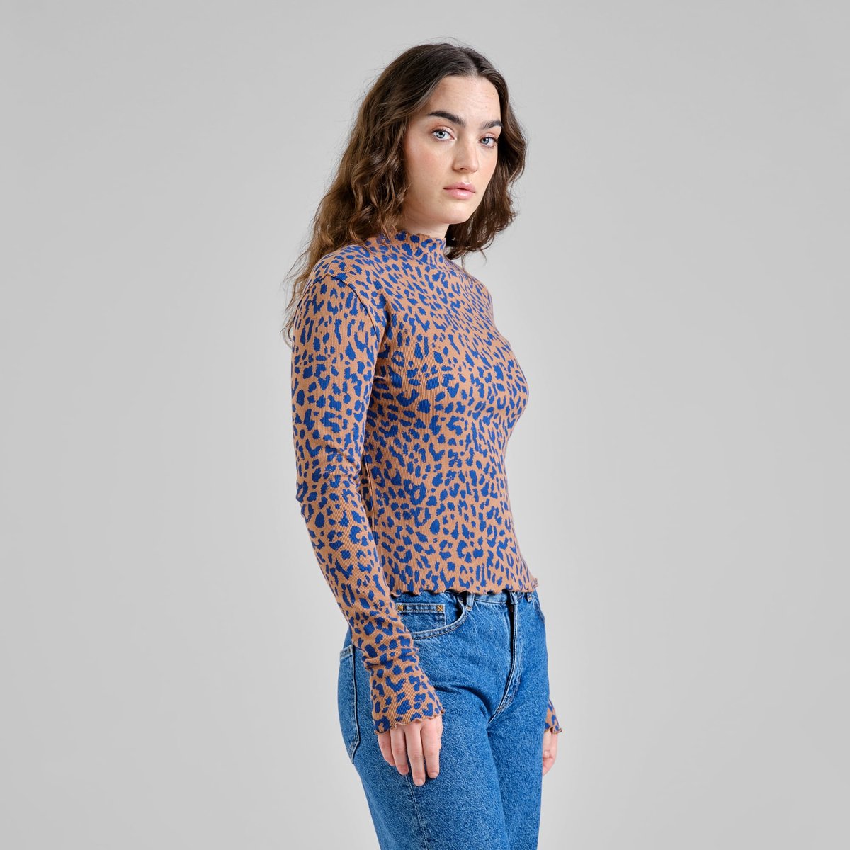 Rib Top Ryd Leopard Light Brown