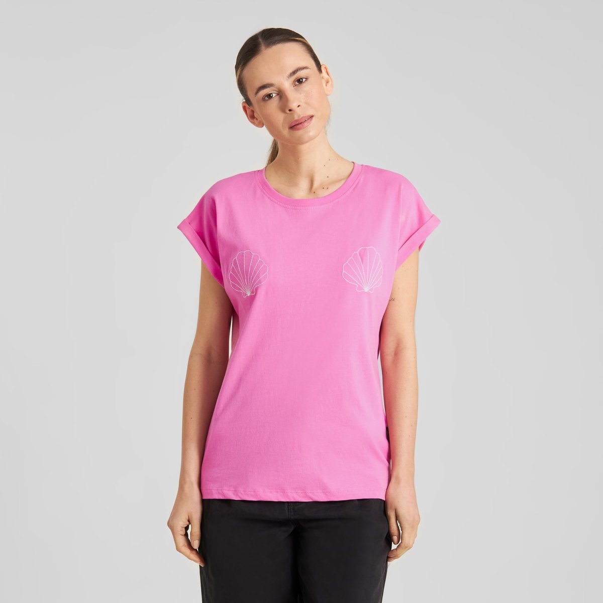 T-shirt Visby Sea Shells EMB Moonlite Pink
