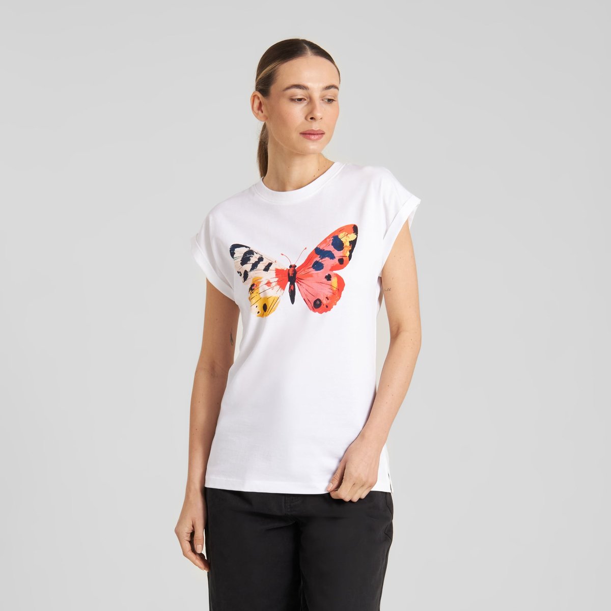 T-shirt Visby Painted Butterfly White