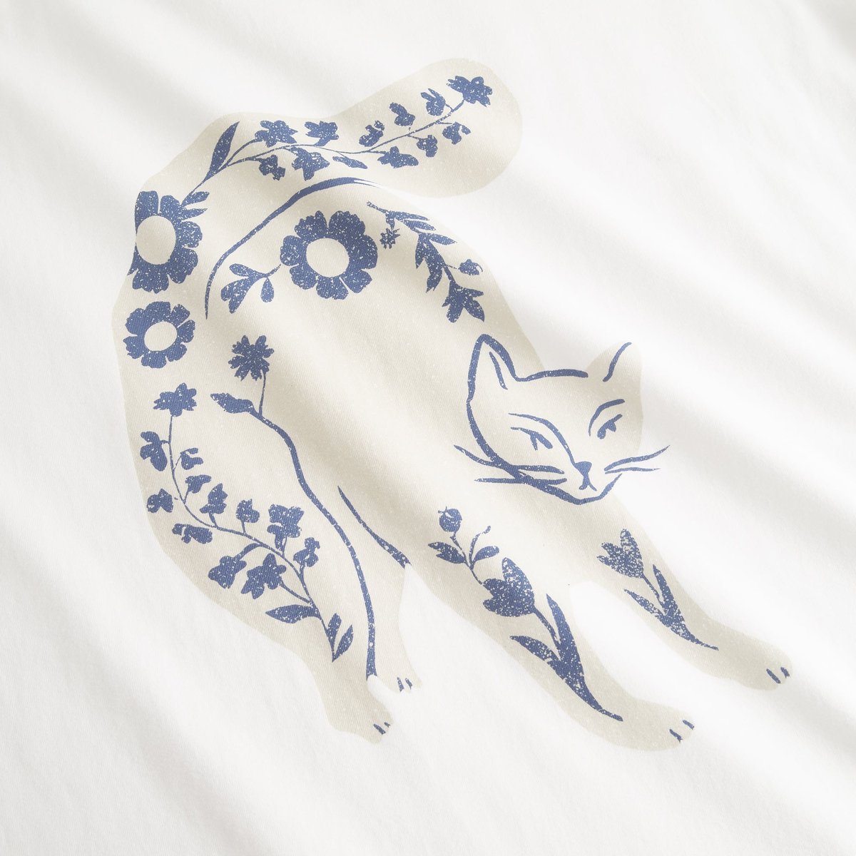 T-shirt Visby Flower Cat White