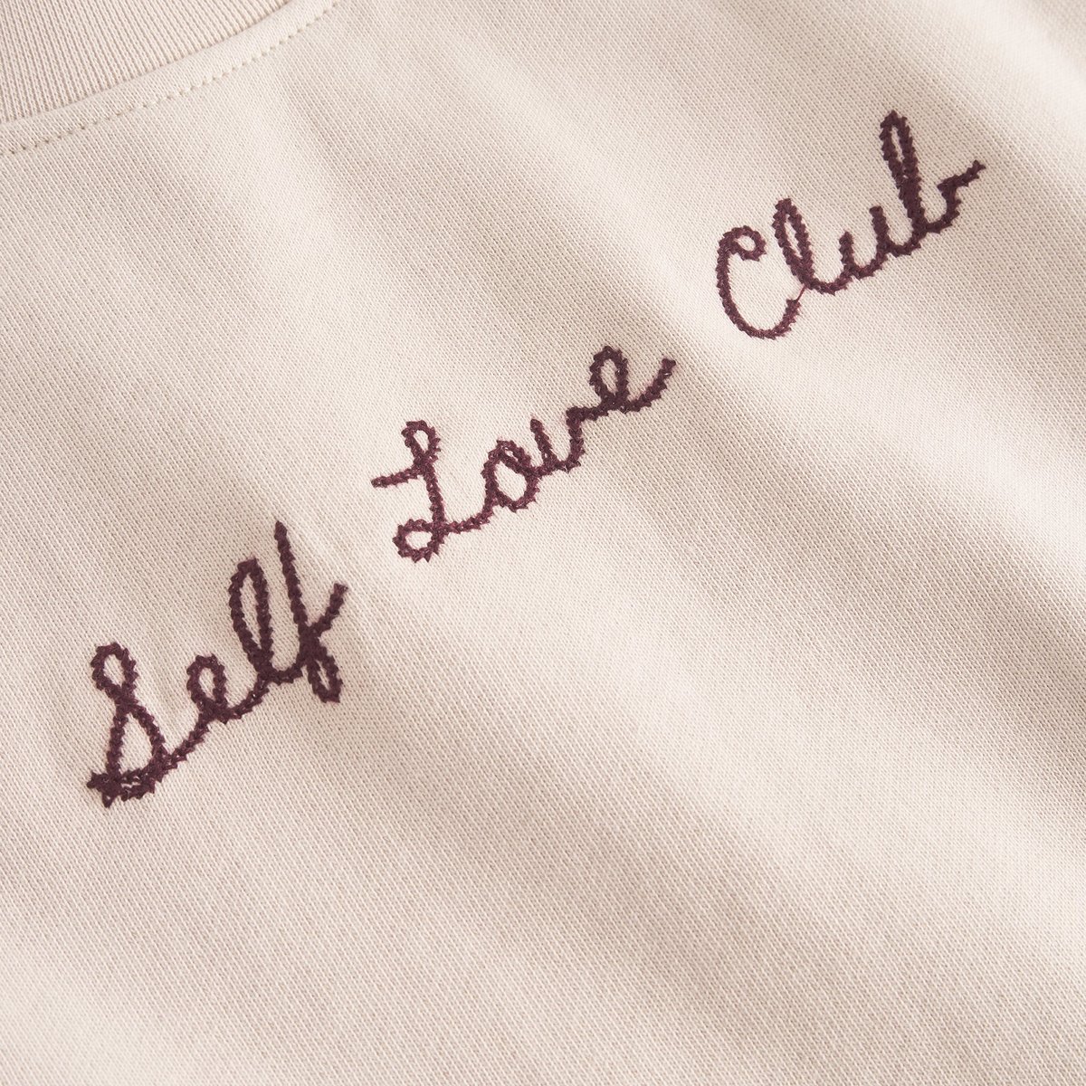 Sweatshirt Ystad Self Love Club EMB Oat White