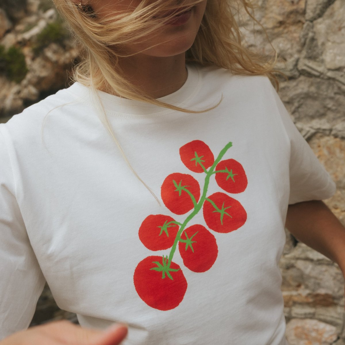 T-shirt Vadstena Tomato Off-White