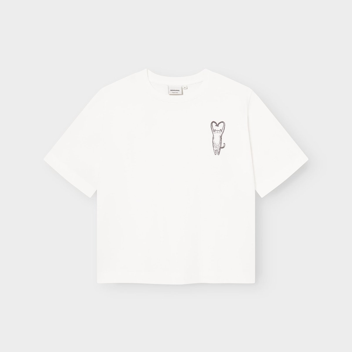 T-shirt Vadstena Heart Cat Off-White