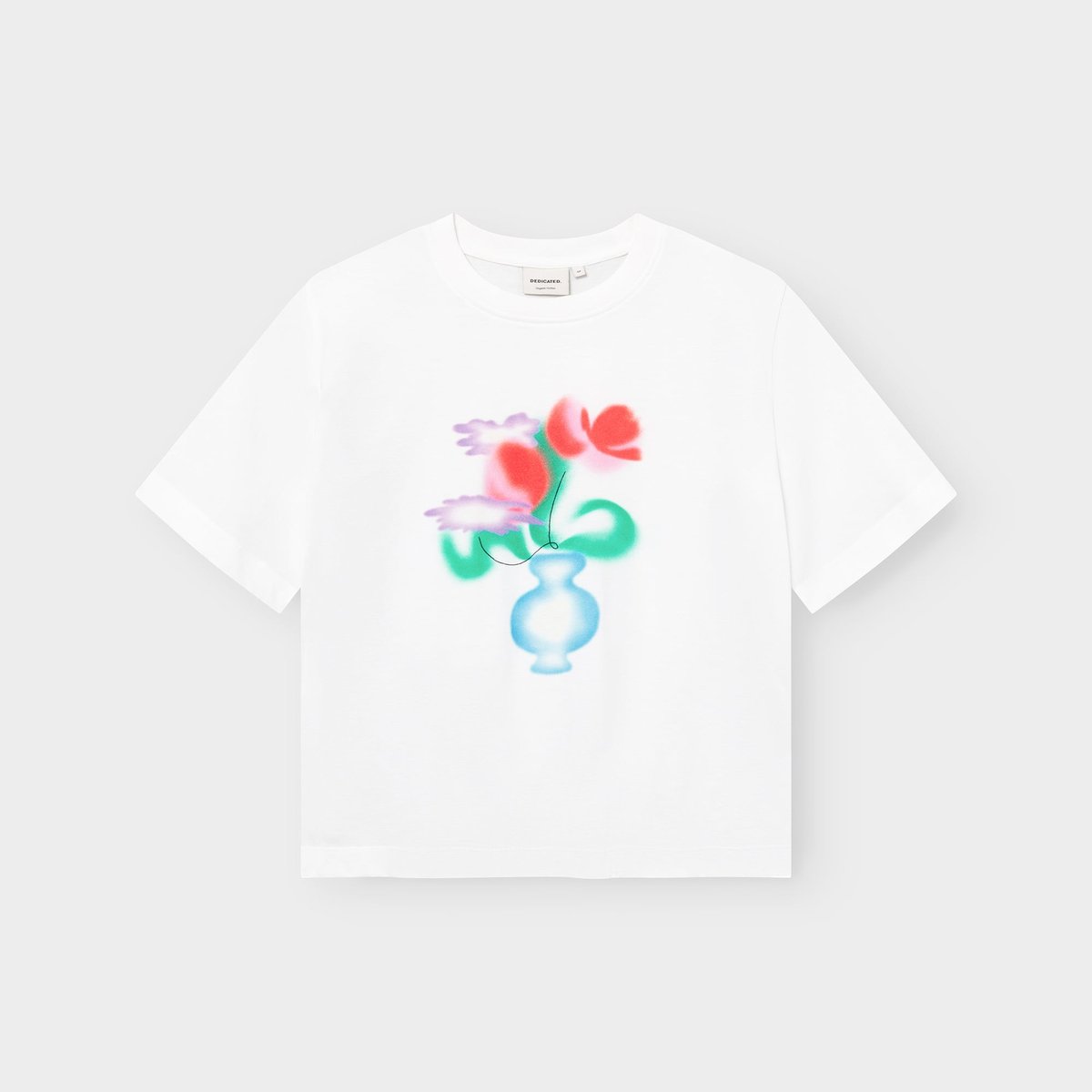 T-shirt Vadstena Spray Flowers White