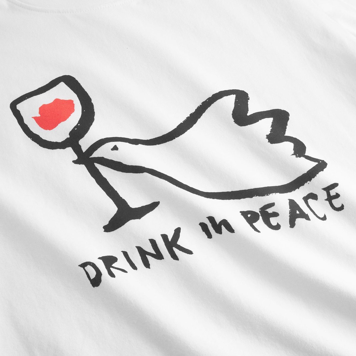T-shirt Vadstena Drink In Peace White