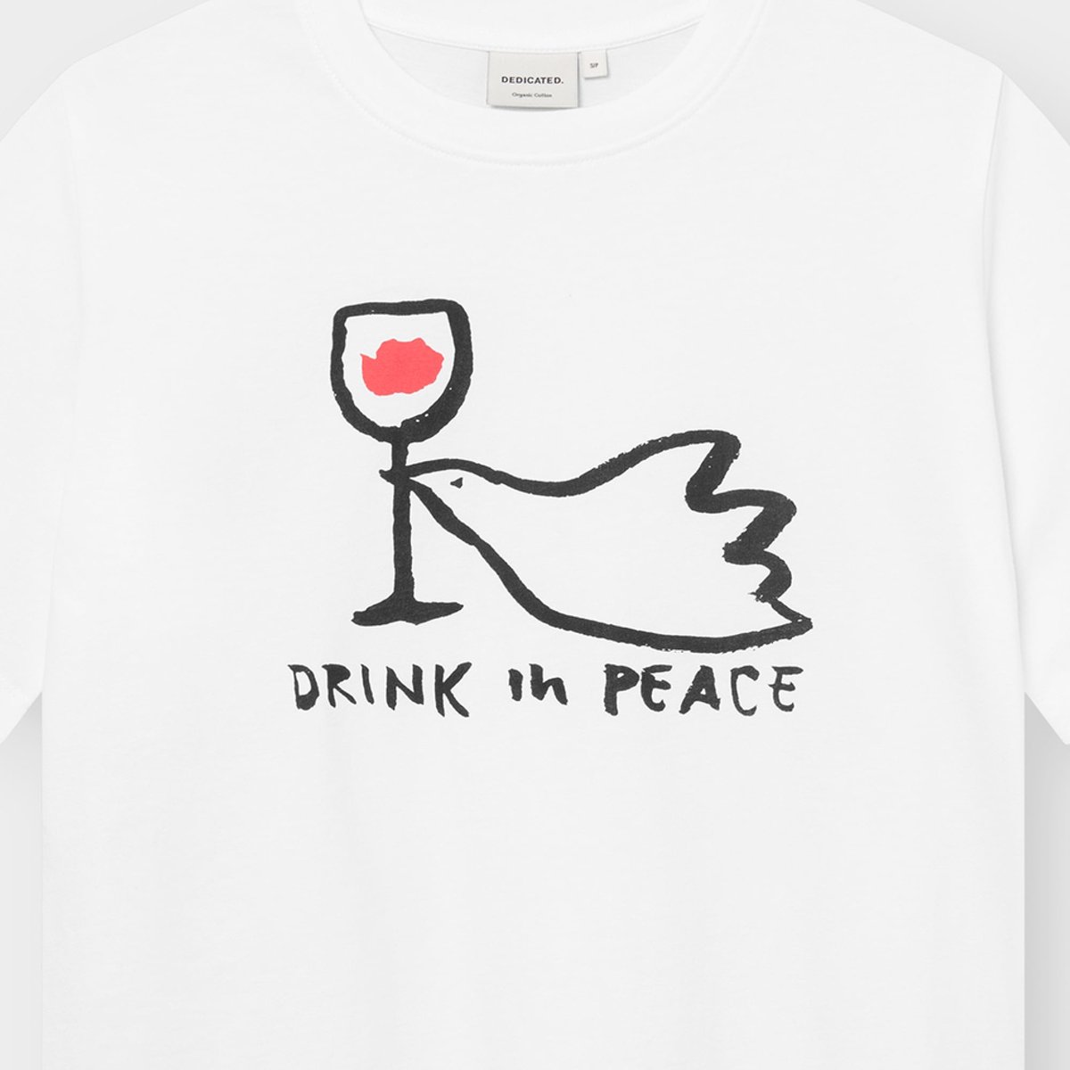 T-shirt Vadstena Drink In Peace White