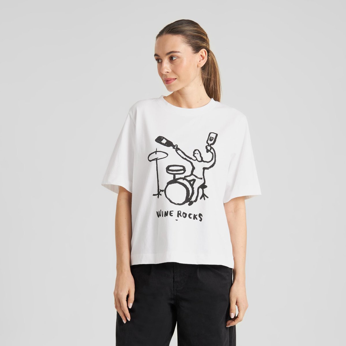 T-shirt Vadstena Wine Rocks White