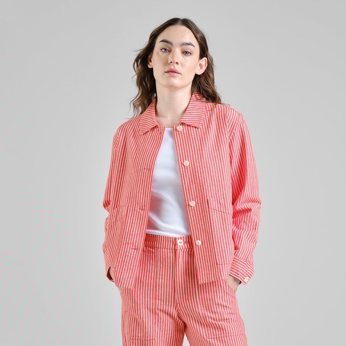 Jacket Stiby Work Stripe Grenadine Red