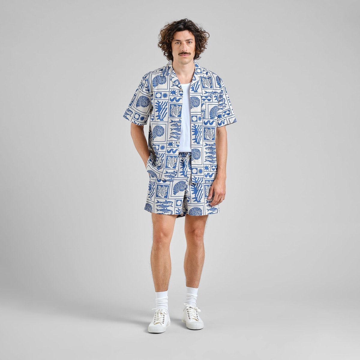 Shirt Marstrand Ocean Squares Oat White