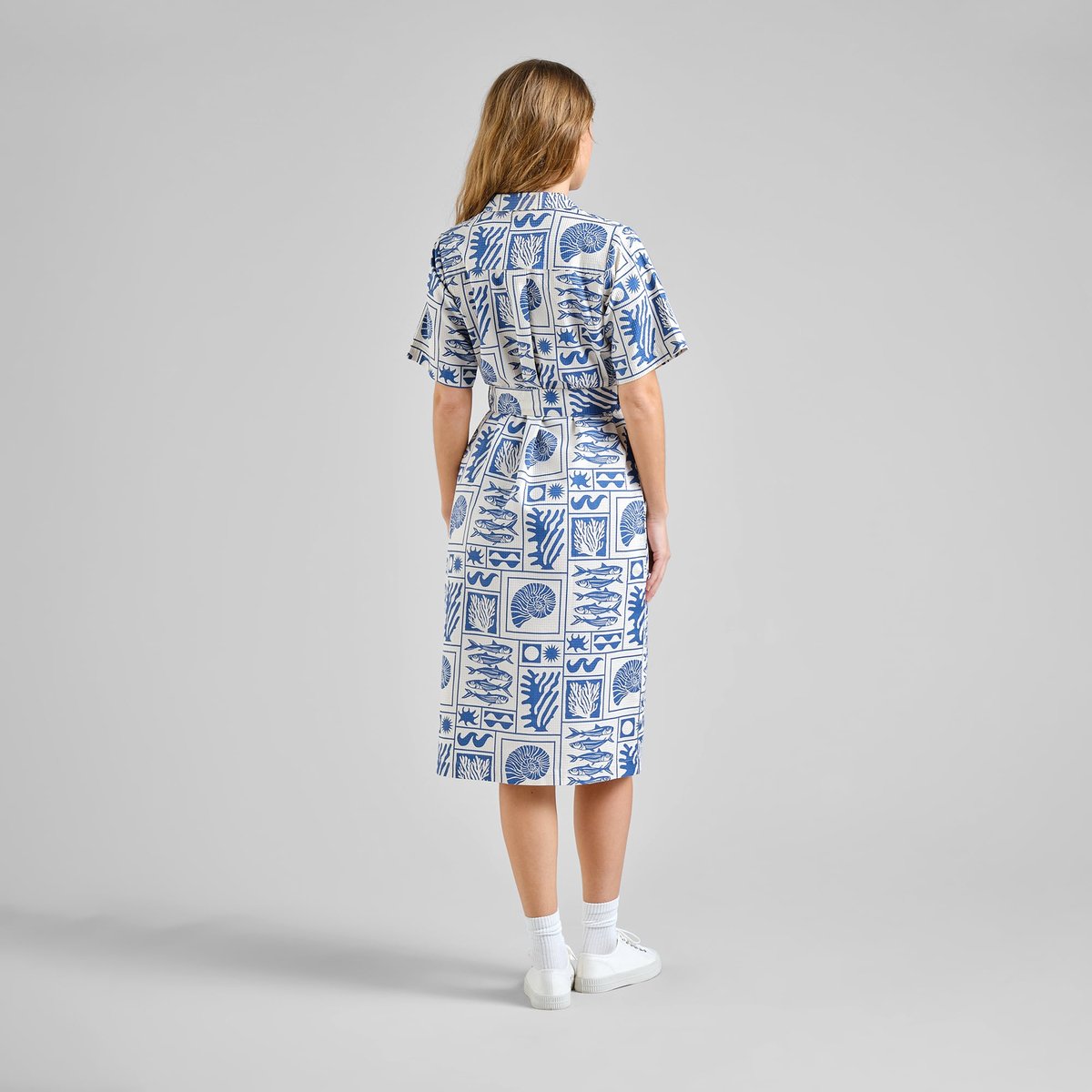 Shirt Dress Orrefors Ocean Squares Oat White