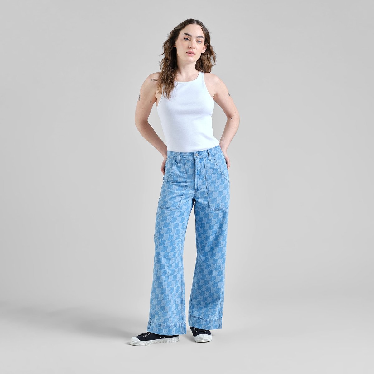 Workwear Pants Vara Denim Pepita Cats Light Blue