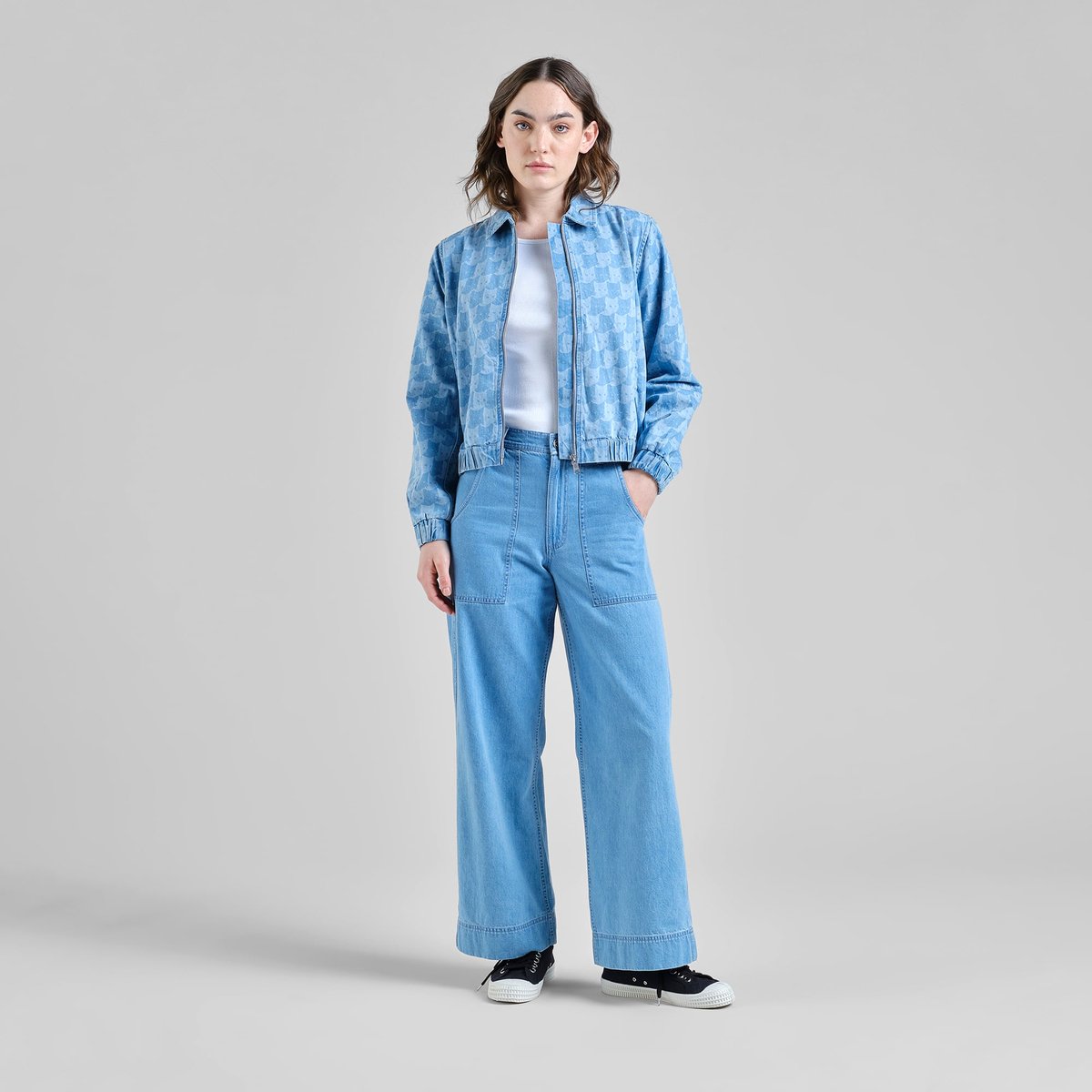 Jacket Sunna Denim Pepita Cats Light Blue